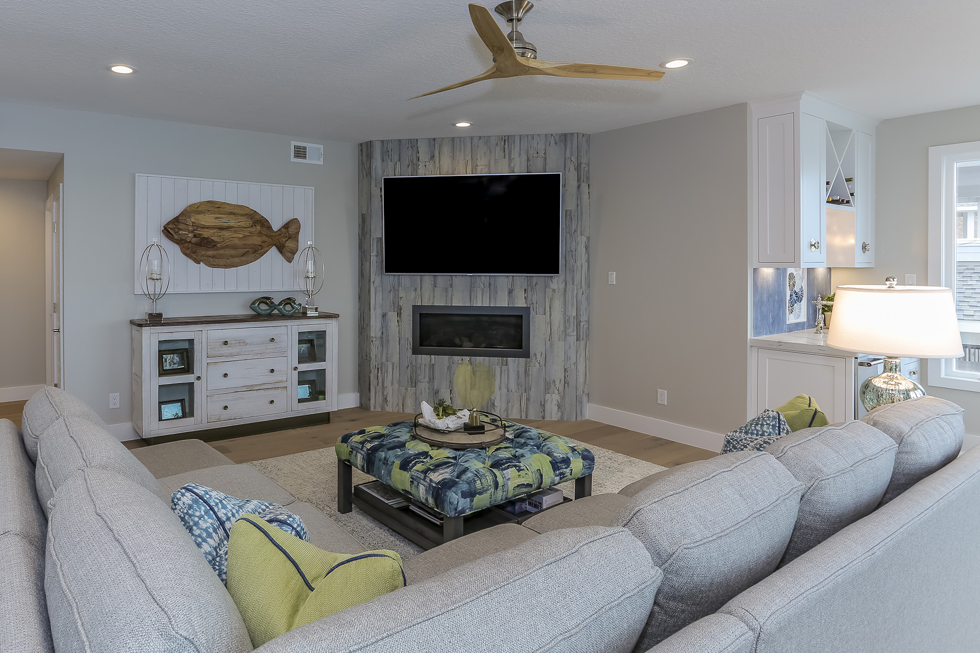 Beach Theme Living Room Interior Decorator Washington Township, MI